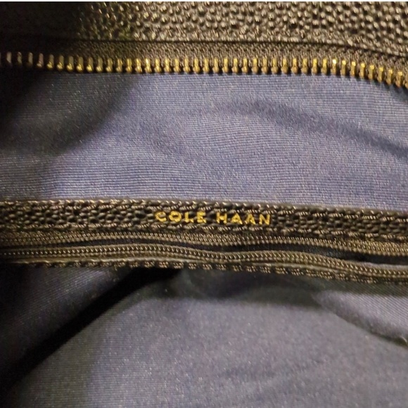 Cole Haan EVA Black Pebbled Leather Women's Tote/Crossbody Bag - Black - Picture 7 of 8